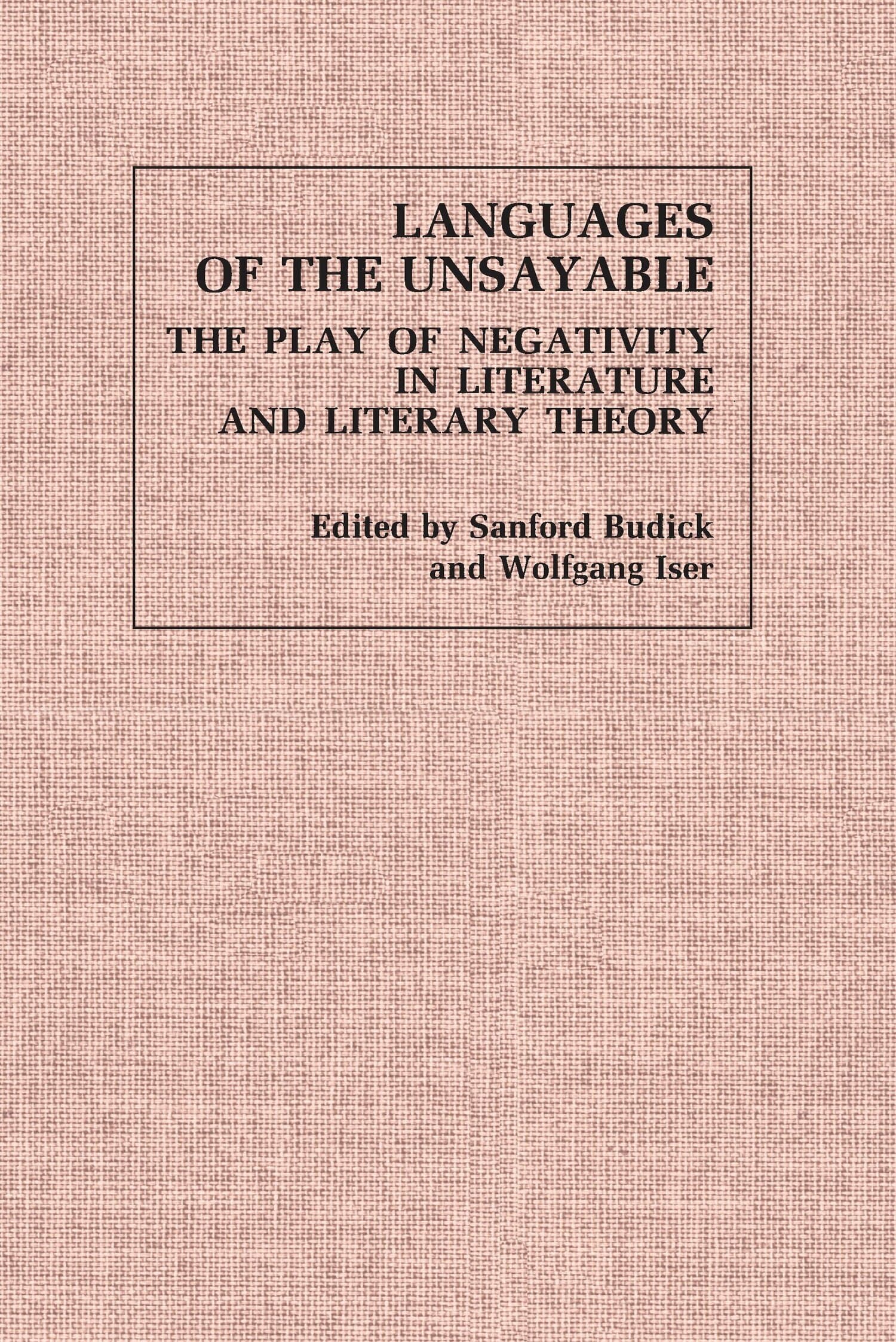 'Languages of the Unsayable' Book Cover