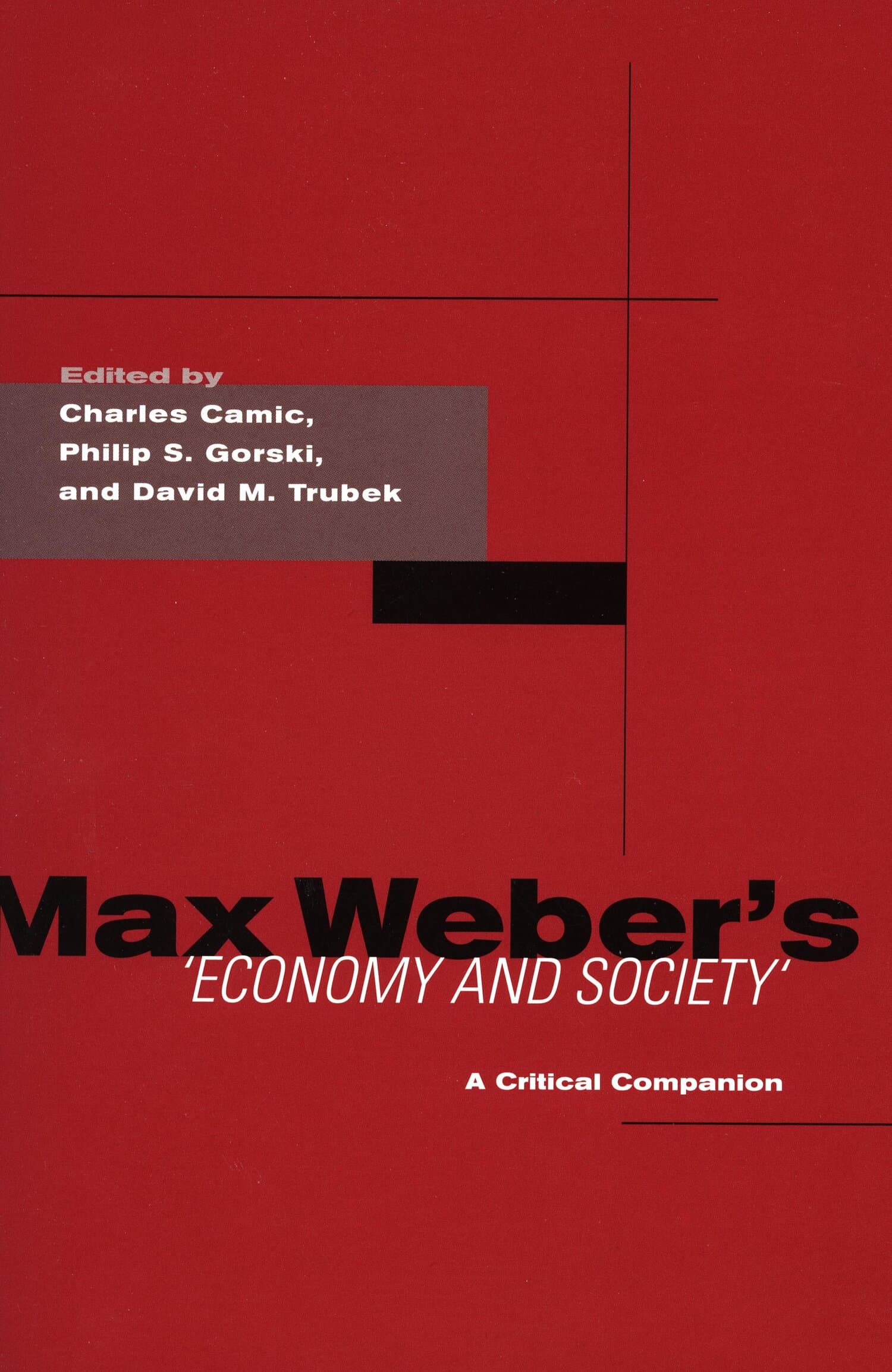 'Max Weber's Economy and Society' Book Cover