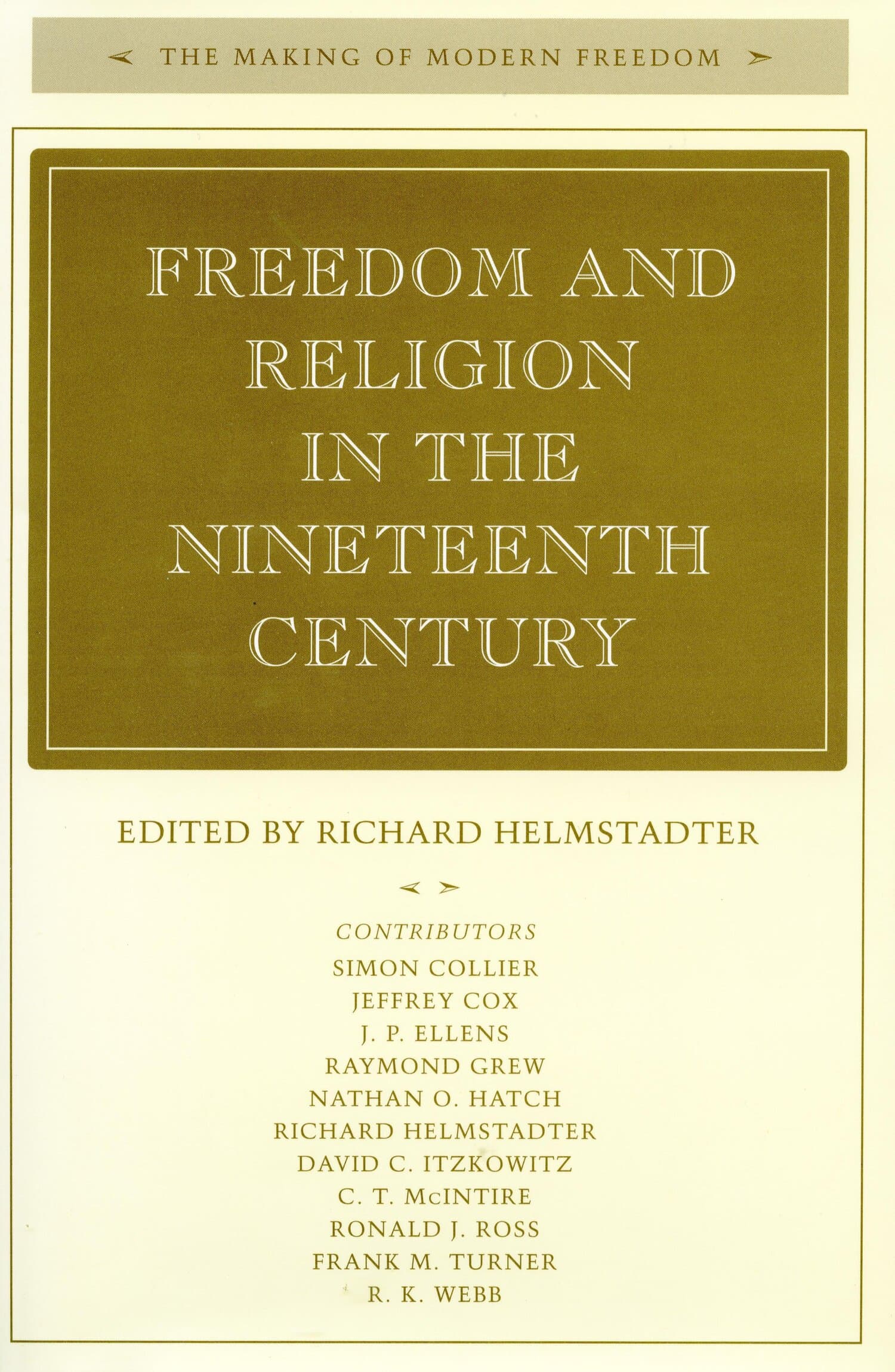 'Freedom and Religion in the Nineteenth Century' Book Cover