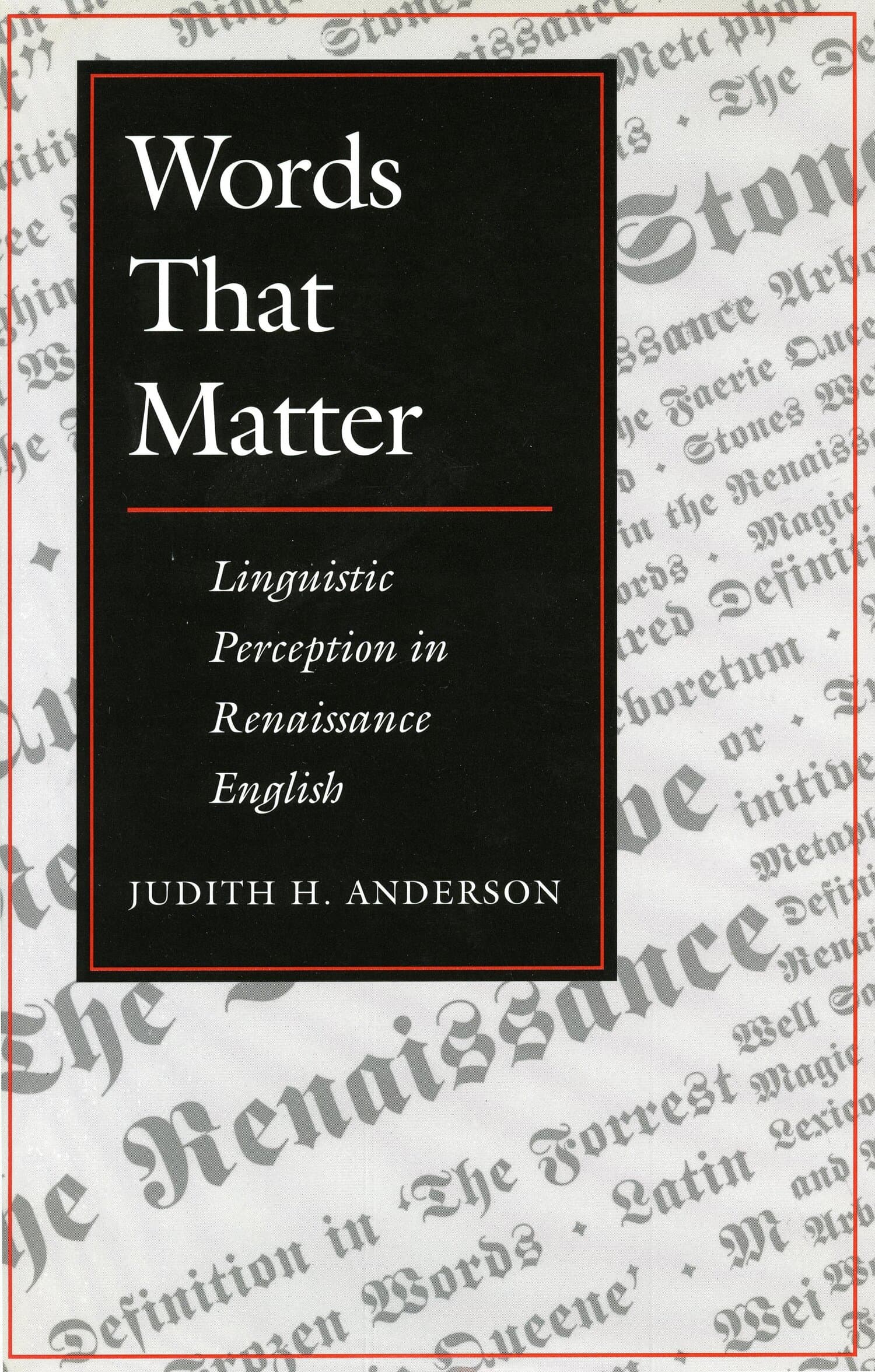 'Words That Matter' Book Cover
