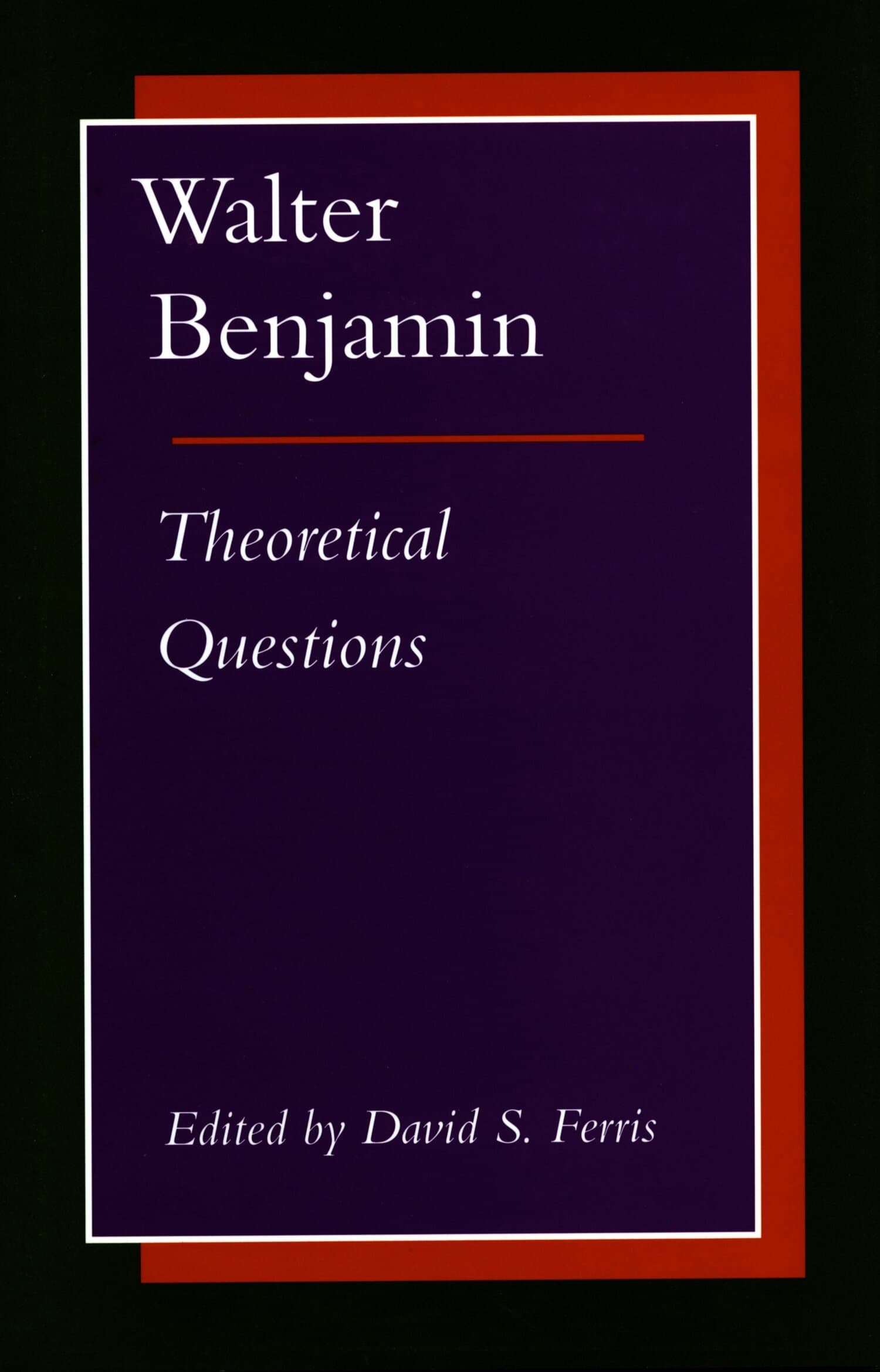 'Walter Benjamin' Book Cover